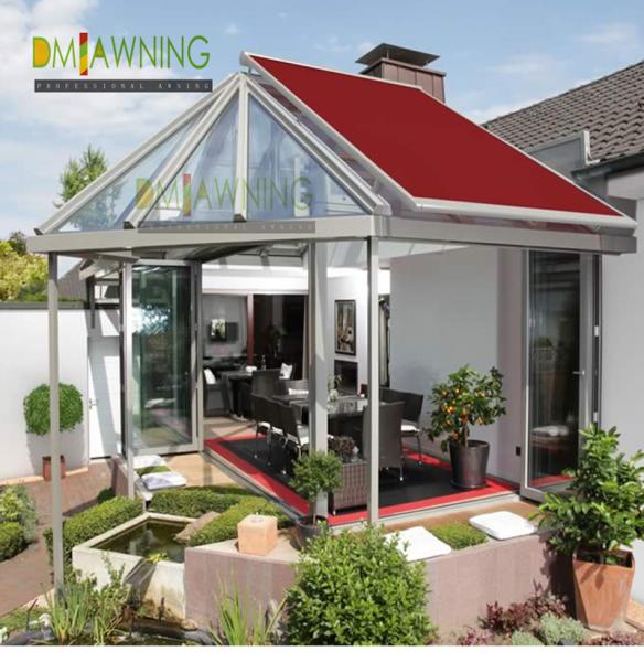 Aluminum Retractable Roof Awning Conservatory Full Cassette Folding Arm Awning