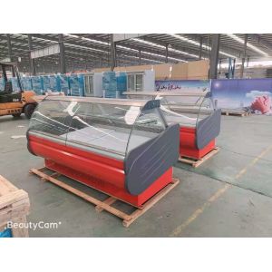 Front Flap Glass Door Deli Display Counter Fridge Meat