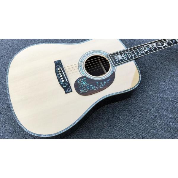 41 inch acoustic guitar,Real Abalone inlays and binding,Ebony fingerboard,Factory Custom Solid spruce top Classic Guitar