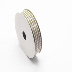 Plaid Pattern Gingham Wired Ribbon Grade 4 Color Fastness For Gift Wrapping