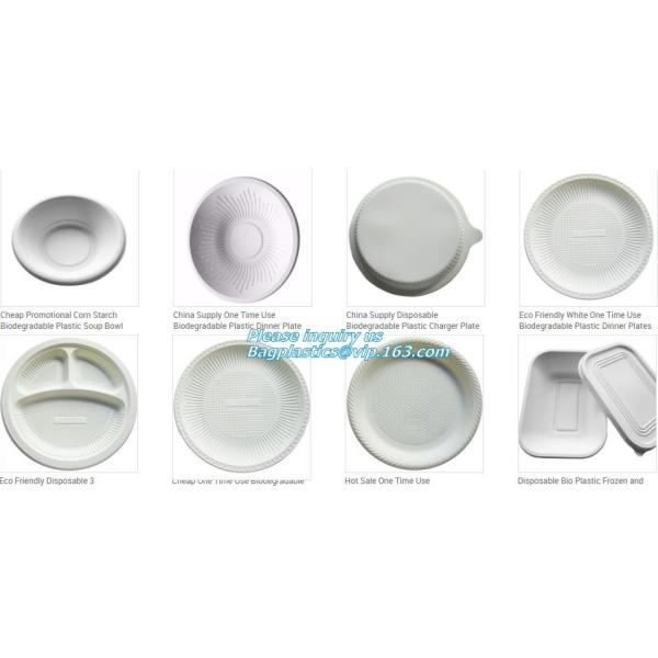 Buy Disposable corn starch plates, biodegradable corn starch food container, biobased food tray at wholesale prices