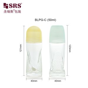 BLPG-A 50ml Big Capacity Empty Glass Roller Ball Bottle For Deodorant Gel Serum