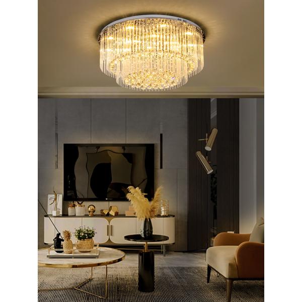 Crystal Lamp Round Living Room Lighting Atmosphere Room modern led ceiling lights gold(WH-CA-87)