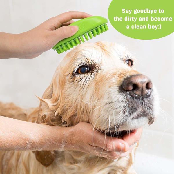 Bath Soothing Dog Wash Scrubber Rubber PET Massage Brush For Long Short Hair