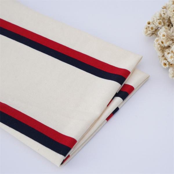 Natural And Comfortable Soft And Skin-Friendly Care Striped Knit Fabric For T-Shirt