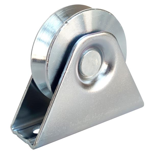 Zinc Plated Sliding Gate Wheel V Grooved With Double Internal Bracket