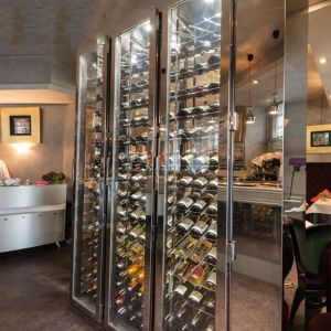 Coating Stainless Steel Bar Cabinet Waterproof Modern Wine Storage Cabinet