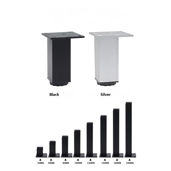 Adjustable Square Aluminum Profile Furniture Feet for Modern Sofa Support 25kg-100kg