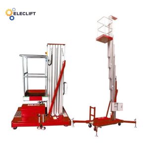 500kg Capacity Aluminum Single Mast Lift Platform With Electric Control Method