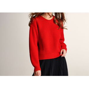Quality Lady Joyous Chinese Red Crew Neck Winter Jumper for sale