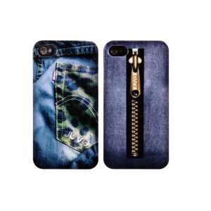 Quality Jean printing UV coating iphone protective cases for iphone 4 --I4-056 for sale