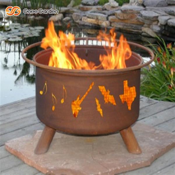 OEM ODM 120cm Corten Steel Fire Pit Heavy Duty Wood Burning Fire Pit
