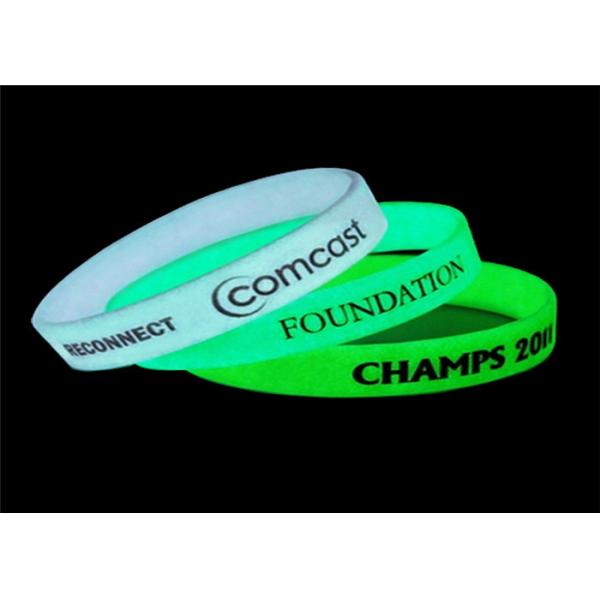 Filled Color / Size Custom Silicone Bracelets , Debossed Silicone Bracelets