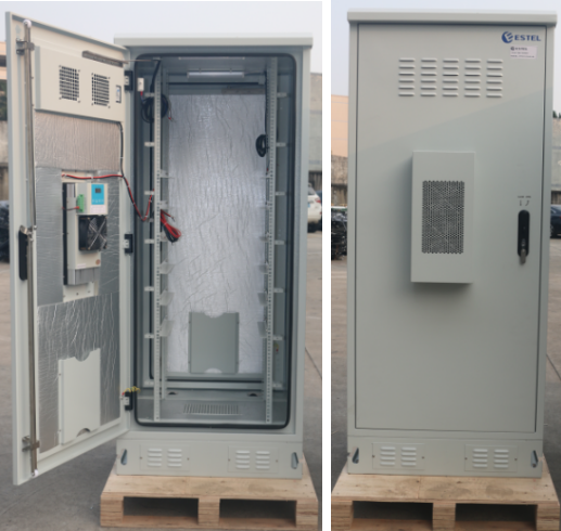 Galvanized Steel Outdoor Equipment Enclosure 32U Insulated Anti Corrosion 19 Inch Rack Cabinet