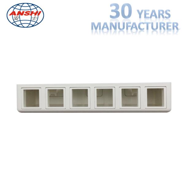 RJ45 CAT5E CAT6 UTP Keystone Jack Surface Mount Box 6 Port White Color