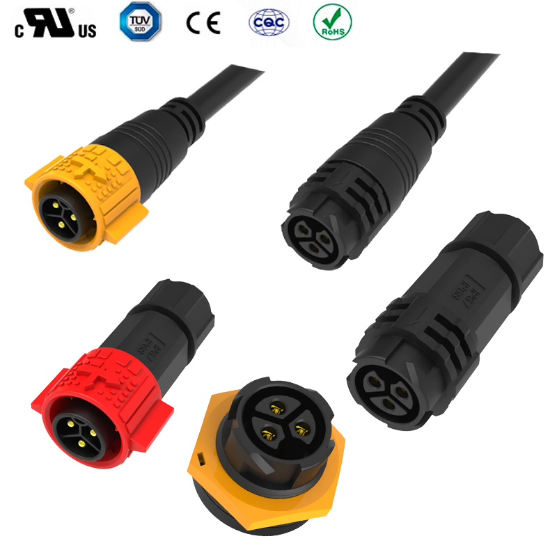 M19 3 Pin 300V Waterproof Cable Connector Quick Lock For Industrial Production