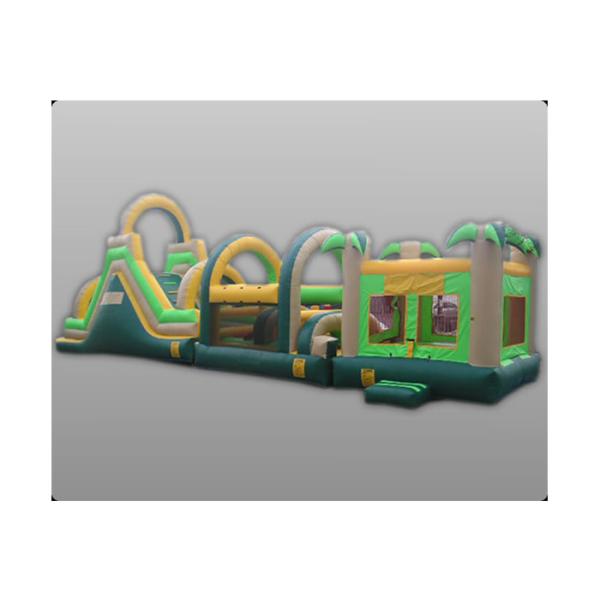 Waterproof Colorful 60m x 7m x 10m Inflatable Obstacle Course rentals For Kids And Adults