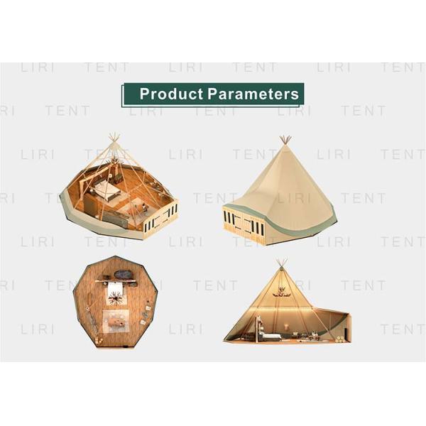 20 / 40 / 72 Seats Wood Pole Withstand Hat Tipi Tents For Wedding Events