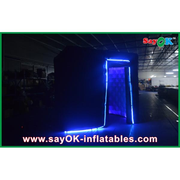 Small Photo Booth Black Photobooth Inflatable Advertising Tent Lead Free Durable