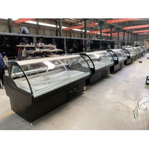 Fan Cooling Large Capacity Deli Cooler Showcase For Chicken , Beef , Dairy