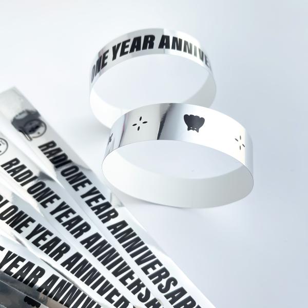 Buy Promote Your Event with Fashionable Holographic Laser Wristbands and Logo Text at wholesale prices