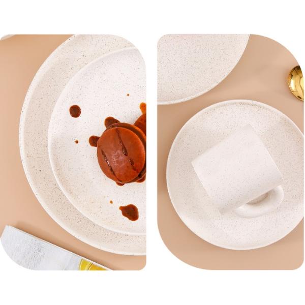 Fully Vitrified Beige Ceramic Tableware Sets FDA Certified
