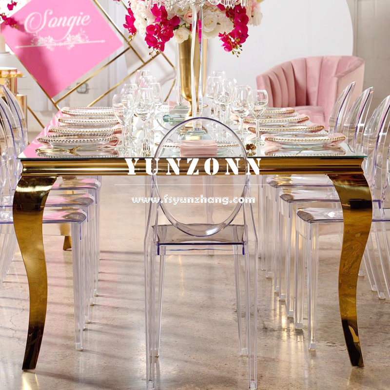 Modern Vintage Dining Table with Steel Base Disassembled Center Table for Restaurant Hotel Wedding Furniture