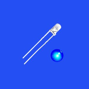 605nm Blue Color 3000mcd 3mm LED Diode Round Head Clear Lens 30 Deg Short Pin