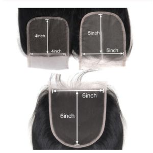 4X4 5x5 6x6 Straight Cambodian Virgin Hair Lace Closure Natural Color