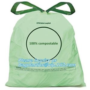 drawstring 100% eco friendly direct manufacturing factory compostable garbage