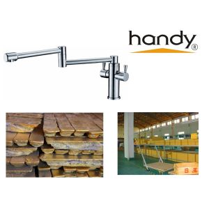 Water Saving Ceramic Kitchen foldable Faucet with Rotated Water Pipe