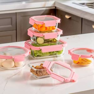 China High Borosilicate Glass Food Container with 2-Lock PP Lid on sale