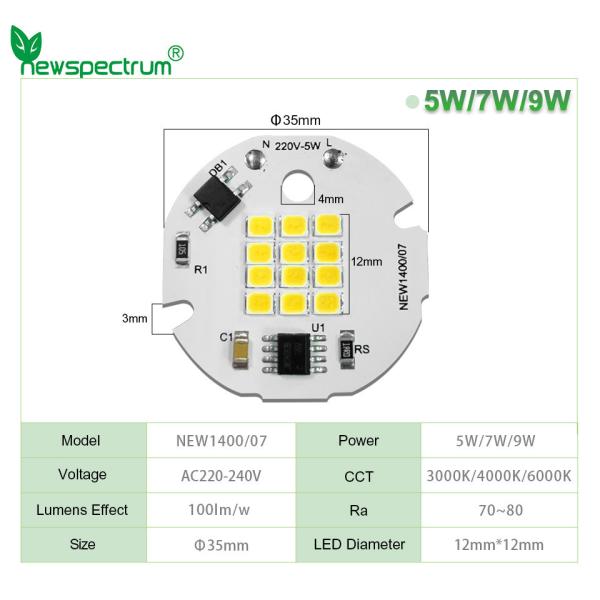 No Flicker Cob Chip On Board AC 220V 6000K Cob Led Driver Ic