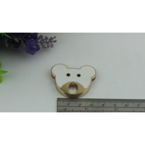 Hot production zinc alloy drip glue craft cute black & white bear decorative metal purse twist lock