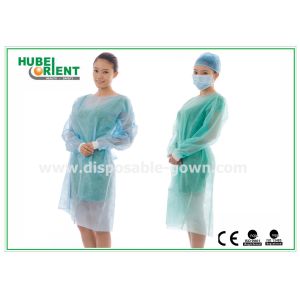 OEM Antibacterial Disposable Long Sleeve Gown With Knitted Wrist