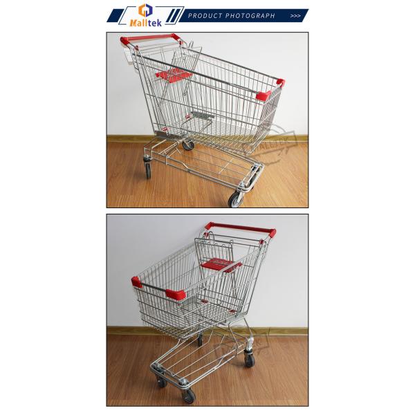 180L Stable Asian Supermarket Shopping Trolley With Heavy Duty