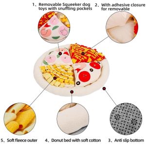 Pizza Design ODM Pet Snuffle Mat For Dogs Iq Training Removable Toys