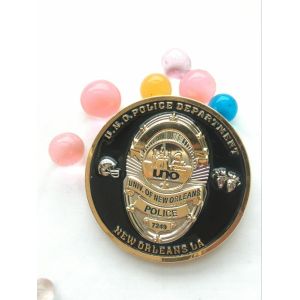 Customized 3D Round shape police challenge coin with soft enamel