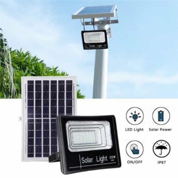 Yard 100W Solar Flood Light Dusk To Dawn Outdoor Lights With Remote Control