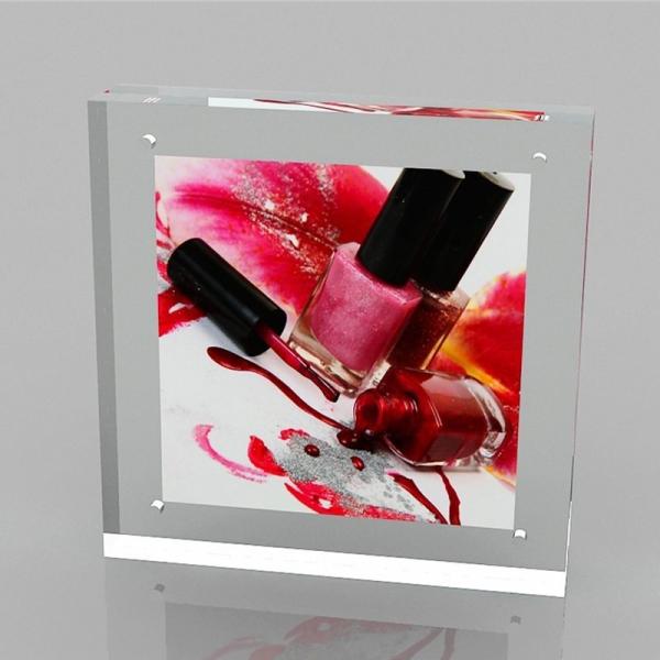 Double-side Display Acrylic Magnetic Photo Frame Square Picture Frame Block for