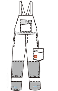 350gsm Fr Insulated Bib Overalls , 99% Cotton Fire Retardant Bib Overalls