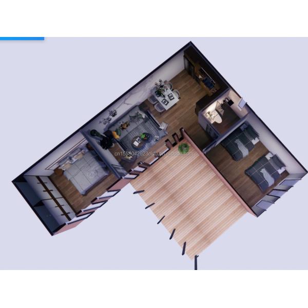 Customized Color Eco-Friendly Living Solution Prefab Steel Houses Combined with 20ft or 40ft Options and Container Houses