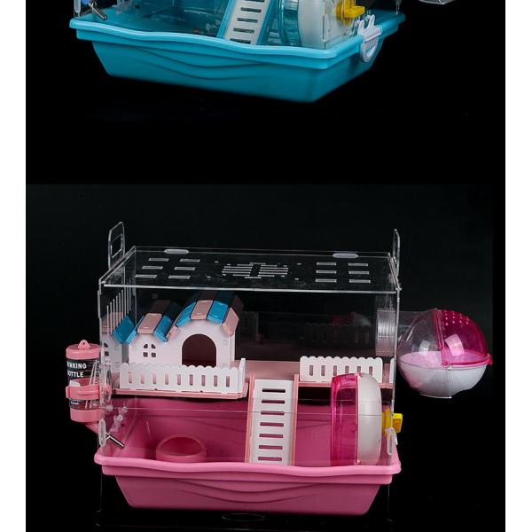 Breathable Large Plastic Double Layer Hamster Cage 37mm Length