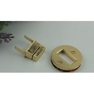 OEM leather bag metal accessories round shape nickel color twist turn locks for