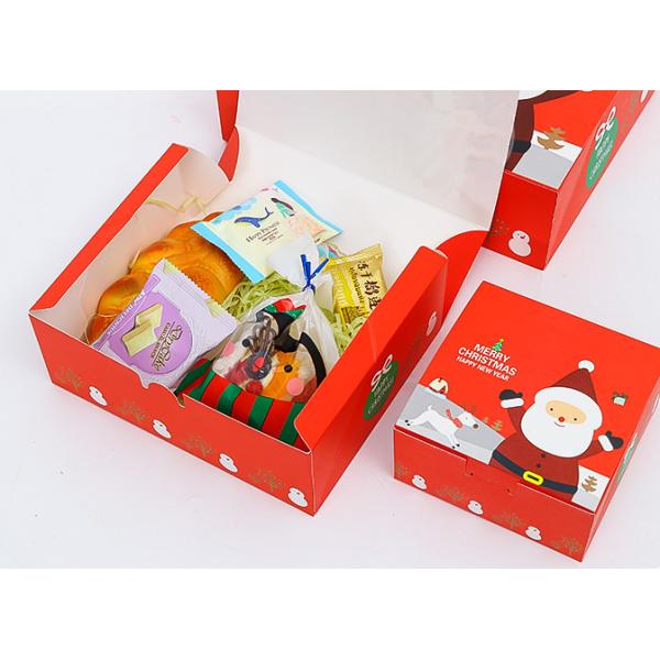 Custom design printing Christmas foldable flat pack gift boxes with portable bags