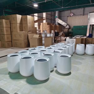 China Wholesale Round Shape Fiberglass Flower Pots GRP Planter Box For Outdoor