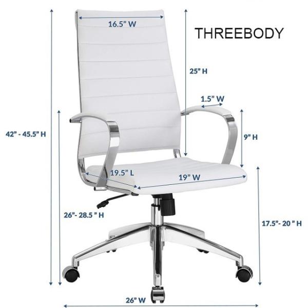 PU Leather Modern Home Furniture White Executive Office Chair For Study Working