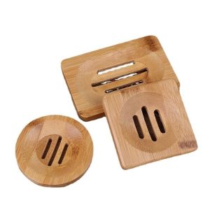 Bamboo Natural Wooden Soap Dish Holder For Bathroom Kitchen