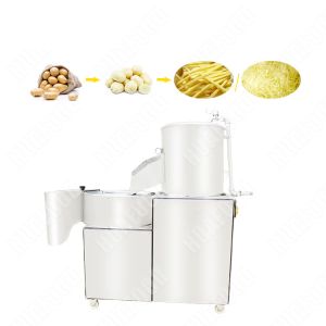 Professional Automatic Potato Washing Peeling And Cutting Chip Machine Stainless