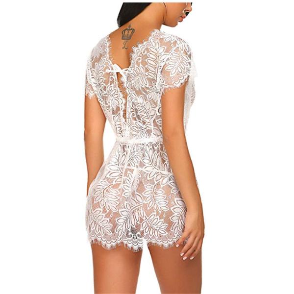 Sexy Cutout Jumpsuit Lace Transparent Black Lingerie Body Suit